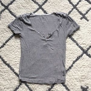 AE Striped Henley tee